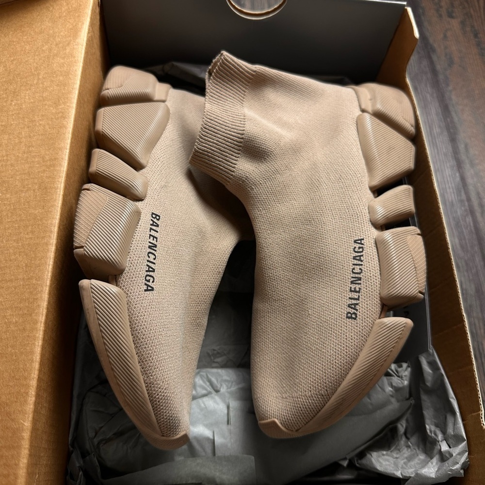 Balenciaga Taupe Sock Sneakers - Picture 2 of 7